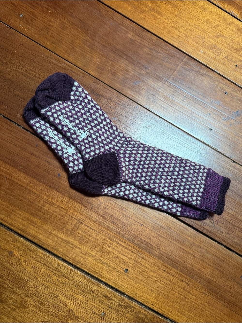 Smartwool Unisex Purple and White Patterned Crew Socks